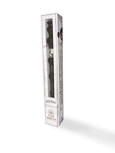 Dark brown Elder Wand pen in clear packaging with Harry Potter branding.