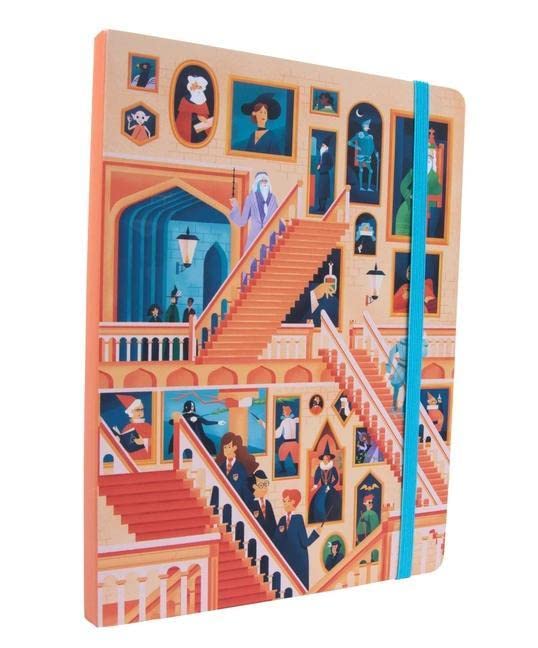 Notebook cover depicting the Grand Staircase at Hogwarts with portraits.