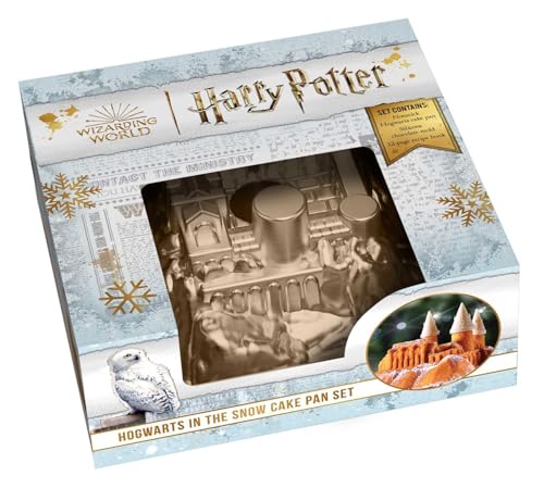 Harry Potter Hogwarts cake pan set box with snowy castle image.