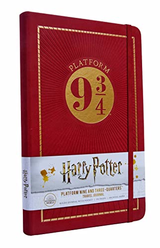 Red Harry Potter travel journal with "Platform 9 3/4" logo.