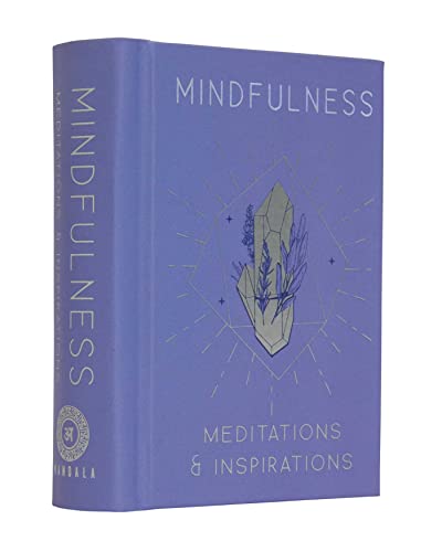 Purple “MINDFULNESS” mini book with crystal and floral design.