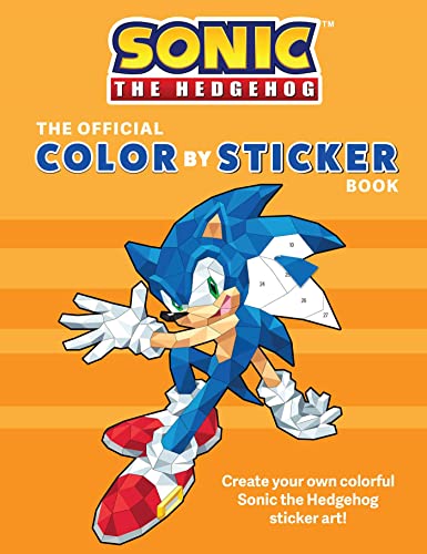 Sonic the Hedgehog color by sticker book cover with polygonal art.
