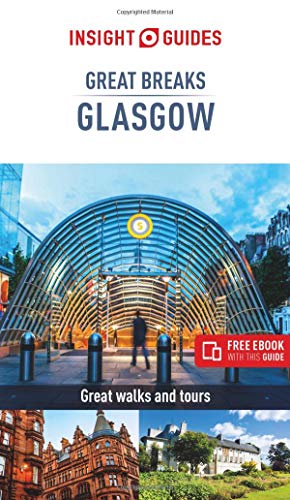 Insight Guides travel book cover featuring Glasgow subway entrance and city scenes.
