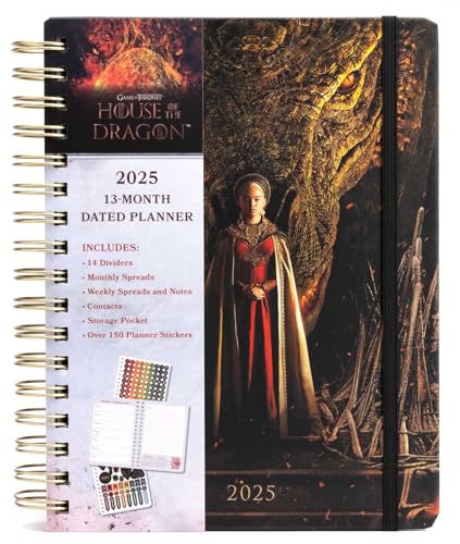 2025 House of the Dragon planner with Rhaenyra Targaryen on the cover.