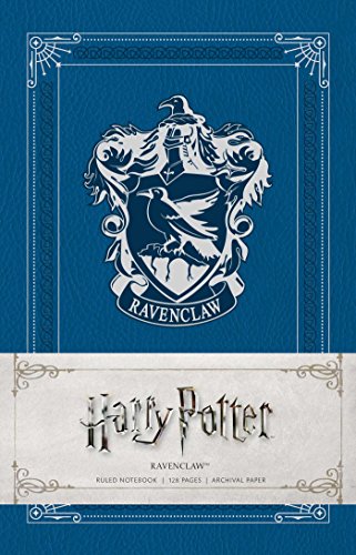 Blue Ravenclaw house notebook with crest and "Harry Potter" title.