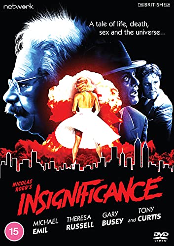 DVD cover for "Insignificance" featuring portraits and a red explosion.