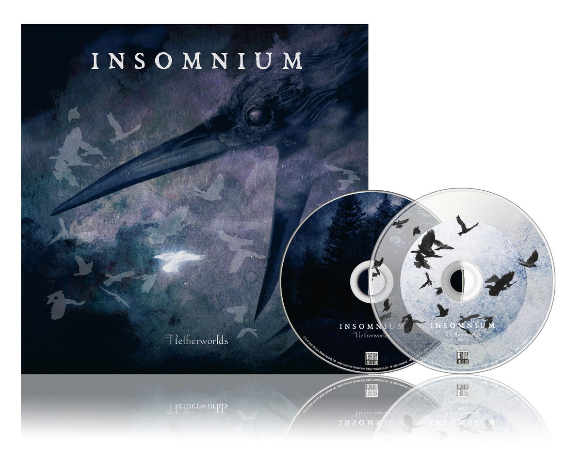 Insomnium’s “Netherworlds” 2CD artbook featuring dark, atmospheric artwork and band logo.