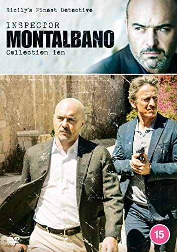 DVD cover for Inspector Montalbano Collection 10 featuring two men in suits outdoors.