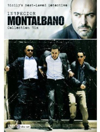 DVD cover for "Inspector Montalbano Collection Six" featuring detectives.
