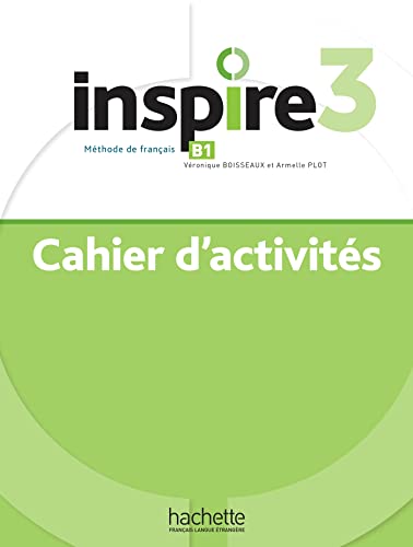 French textbook "Inspire 3" activity book with green and white cover.