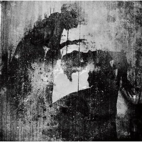 Black and white abstract image of a figure with textured overlay.
