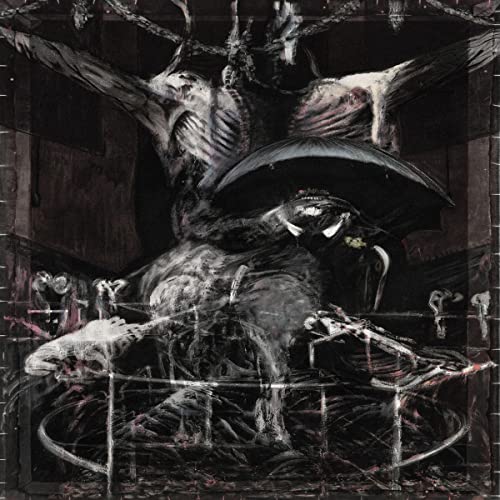 Dark, abstract album cover featuring monstrous figures in a cage.