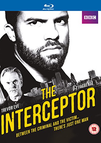Blu-ray cover for The Interceptor featuring portraits of Trevor Eve and O-T Fagbenle.