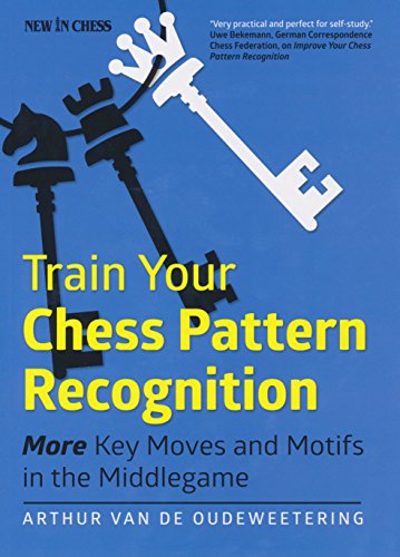 Chess book cover with a key formed from chess pieces and bold text.