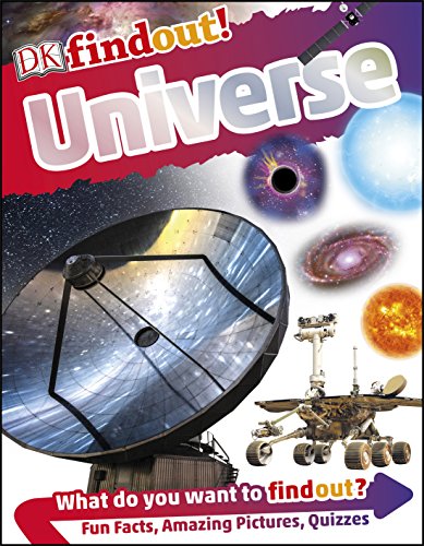 Book cover: "Universe" with images of space, a telescope, and a rover.