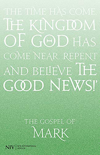 Green cover with white text: "The Gospel of Mark," NIV version.