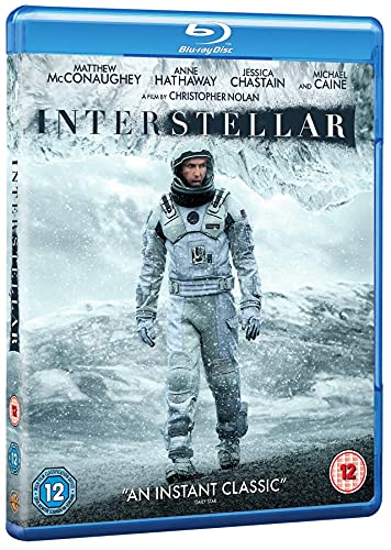 Interstellar" Blu-ray cover featuring Matthew McConaughey in a spacesuit.