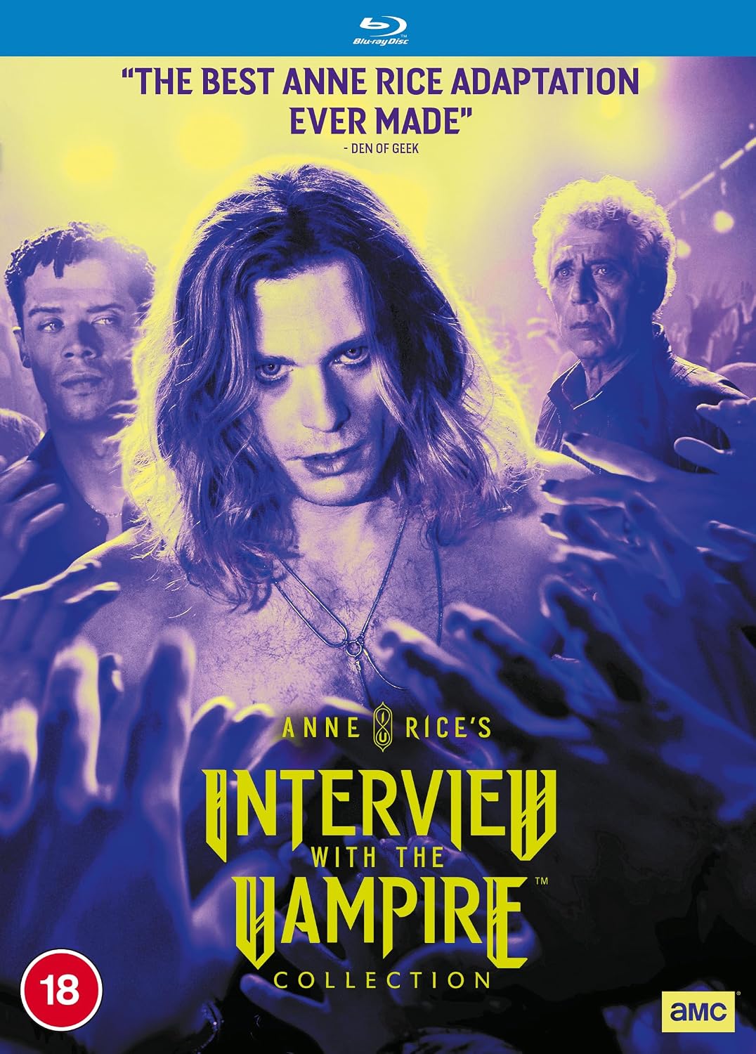 Interview with the Vampire" Blu-ray cover featuring Brad Pitt, Tom Cruise, and Kirsten Dunst.
