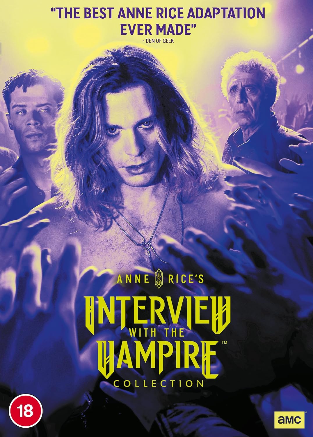 “Interview with the Vampire” DVD cover featuring three pale figures.
