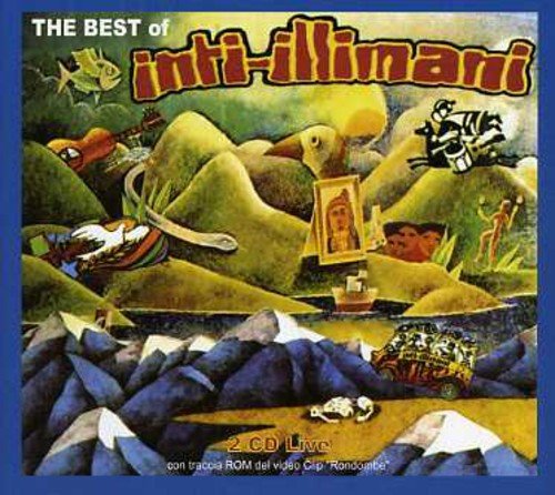 CD cover for Inti-Illimani, featuring surreal landscape and musical imagery.