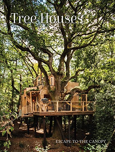 Tree house nestled in lush green foliage, book cover image.