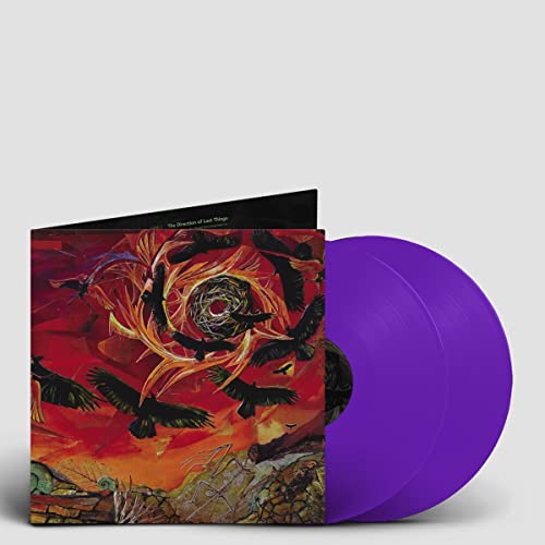 Intronaut vinyl record with colorful, abstract cover art and purple disc.