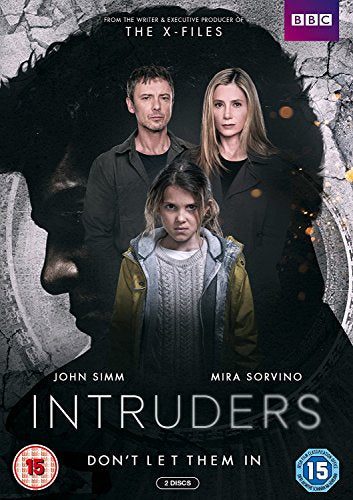 DVD cover for "Intruders" featuring a girl, a man, and a woman.