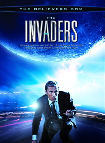 DVD cover for The Invaders featuring a man in a suit under a planet.