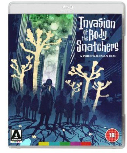 Blu-ray cover art for Invasion of the Body Snatchers showing silhouettes against a city.