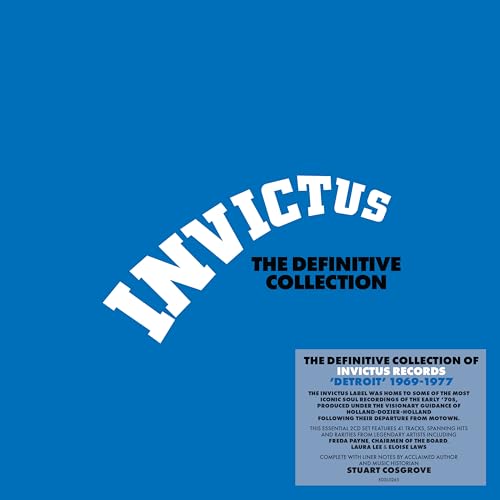 Blue CD cover with white "Invictus" text and collection details.