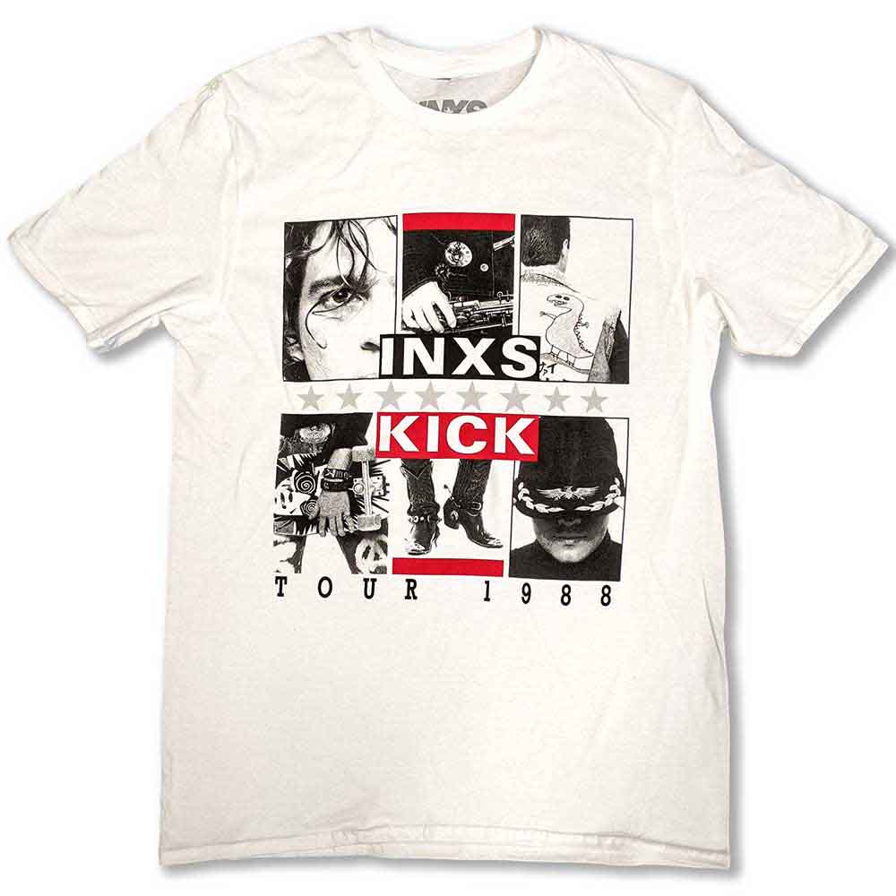 Black INXS tour t-shirt, “KICK” design, unisex style, size XX-Large.