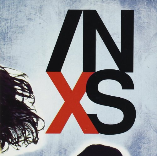 Album cover for INXS X featuring bold black and red lettering on blue background.