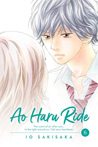 Manga cover with a man and woman, title and author in teal text.