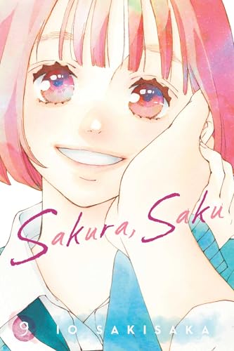 Manga cover: smiling girl with pink hair, volume 9 of Sakura, Saku.
