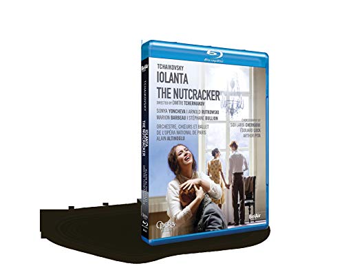 Blu-ray case for Tchaikovsky's Iolanta and The Nutcracker featuring a scene with performers.