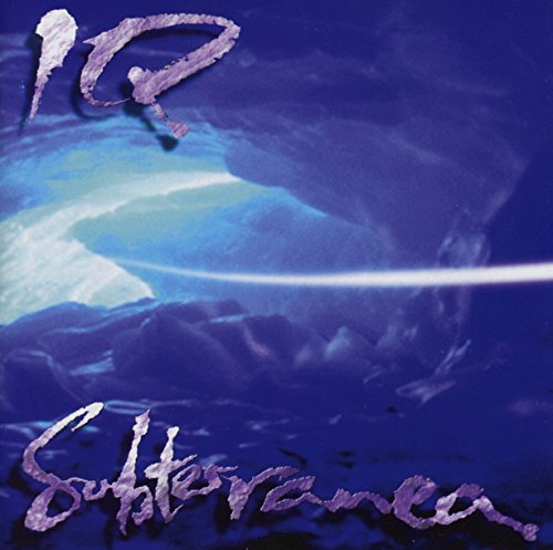 CD cover for Iq’s “Subterranea” with blue and purple abstract imagery.