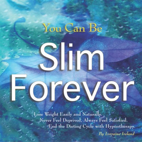 Book cover, "You Can Be Slim Forever," with blue and green floral background.