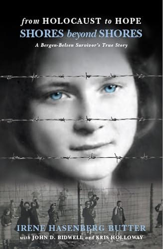 Book cover: young woman’s face behind barbed wire, Holocaust memoir.