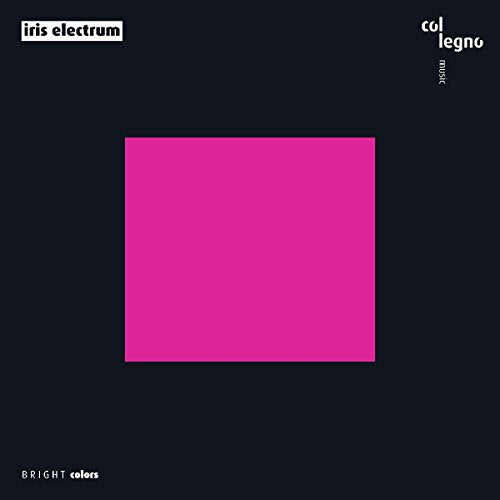 "Album cover with a pink square on a black background."