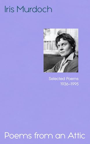 Book cover with light purple background, Iris Murdoch portrait, and white text.