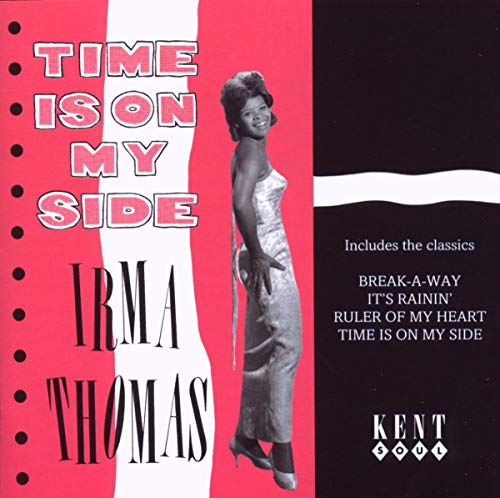 Album cover featuring Irma Thomas in a gown against a pink and black background.