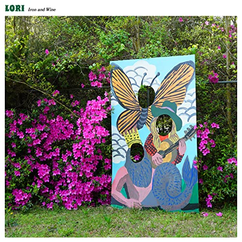 Album cover for Iron and Wine’s “Lori” featuring painted butterfly and mermaid.