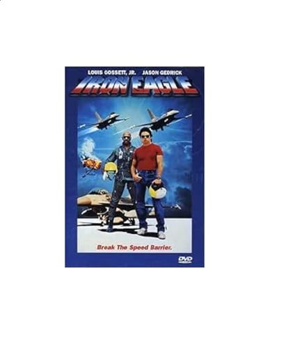 Iron Eagle DVD cover featuring two men and fighter jets.