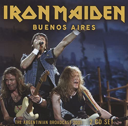 Iron Maiden "Buenos Aires" CD cover featuring band members performing live.