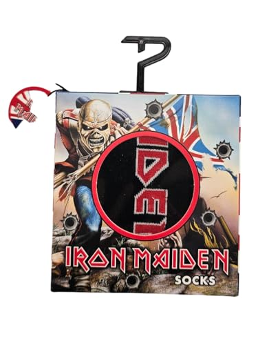 Iron Maiden socks gift box featuring Eddie and a Union Jack design.