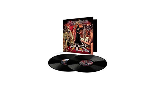 Iron Maiden “Dance of Death” double vinyl record with illustrated cover.