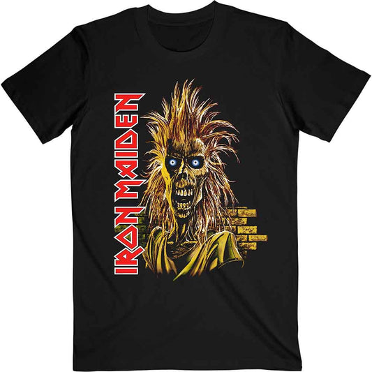 Black Iron Maiden t-shirt featuring the band logo and debut album Eddie graphic.