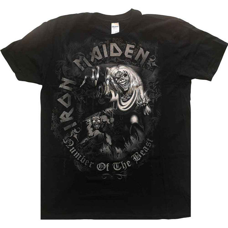Black Iron Maiden “Number of the Beast” t-shirt, front view.