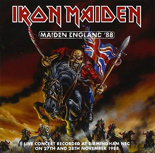 Iron Maiden "Maiden England '88" vinyl record with Eddie artwork and discs.