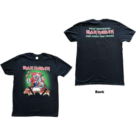 Black Iron Maiden t-shirt with graphic of a skeletal judge and victims.